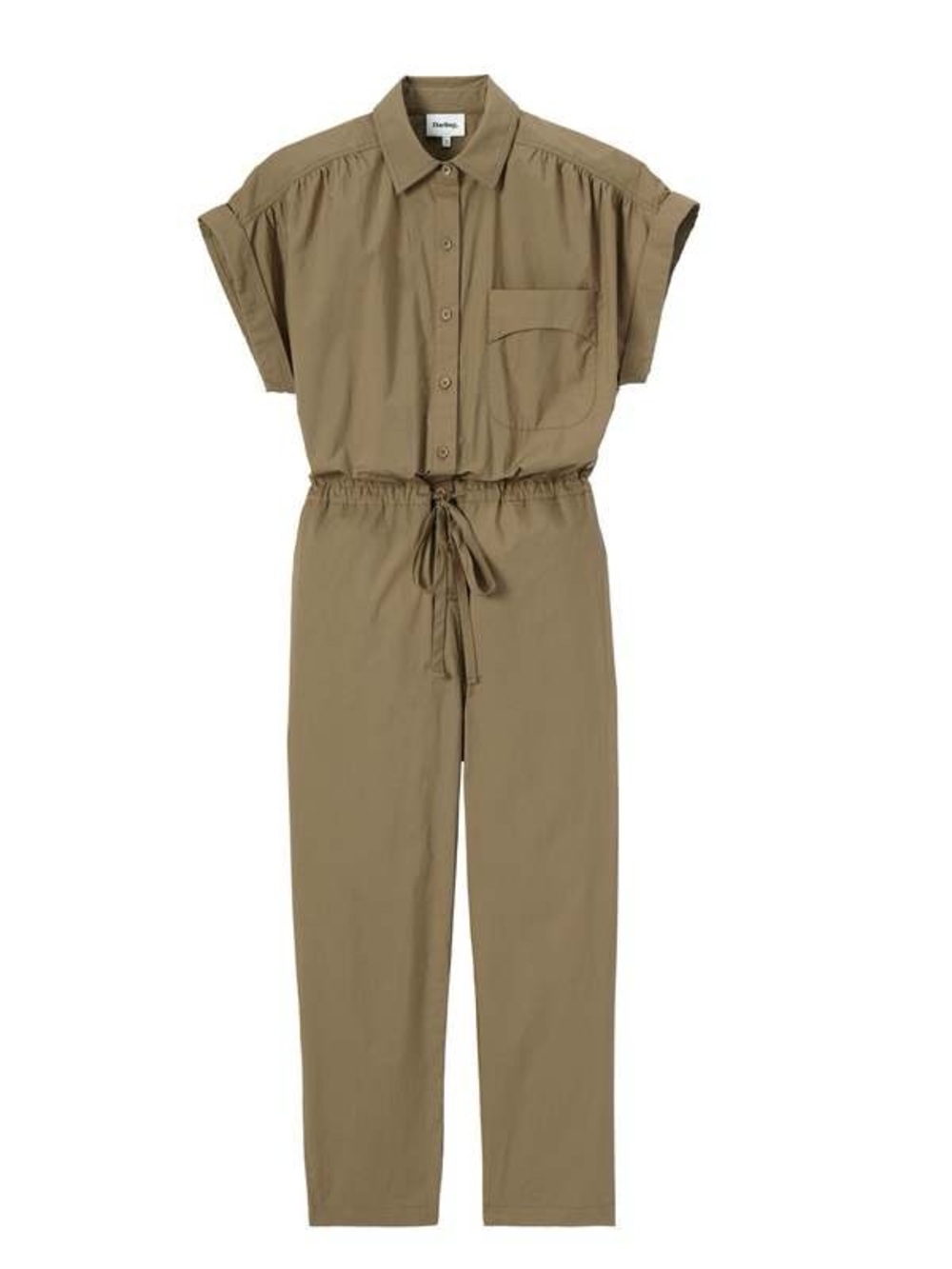 Darling Olive Drawstring Utility Jumpsuit